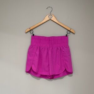 Pink Lily Vibrant Pink Athletic Shorts
